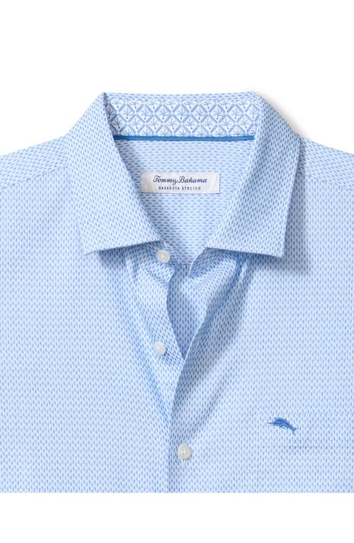 Tommy Bahama Sarasota Stretch Ventura Coast Solid White Islandzone® Button-up Shirt In Blue