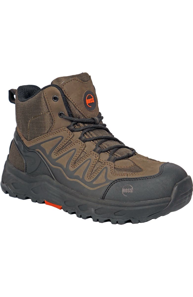 Hoss Boot Company HOSS Eric Hi Soft Toe Wedge Work Boot, Main, color, Brown