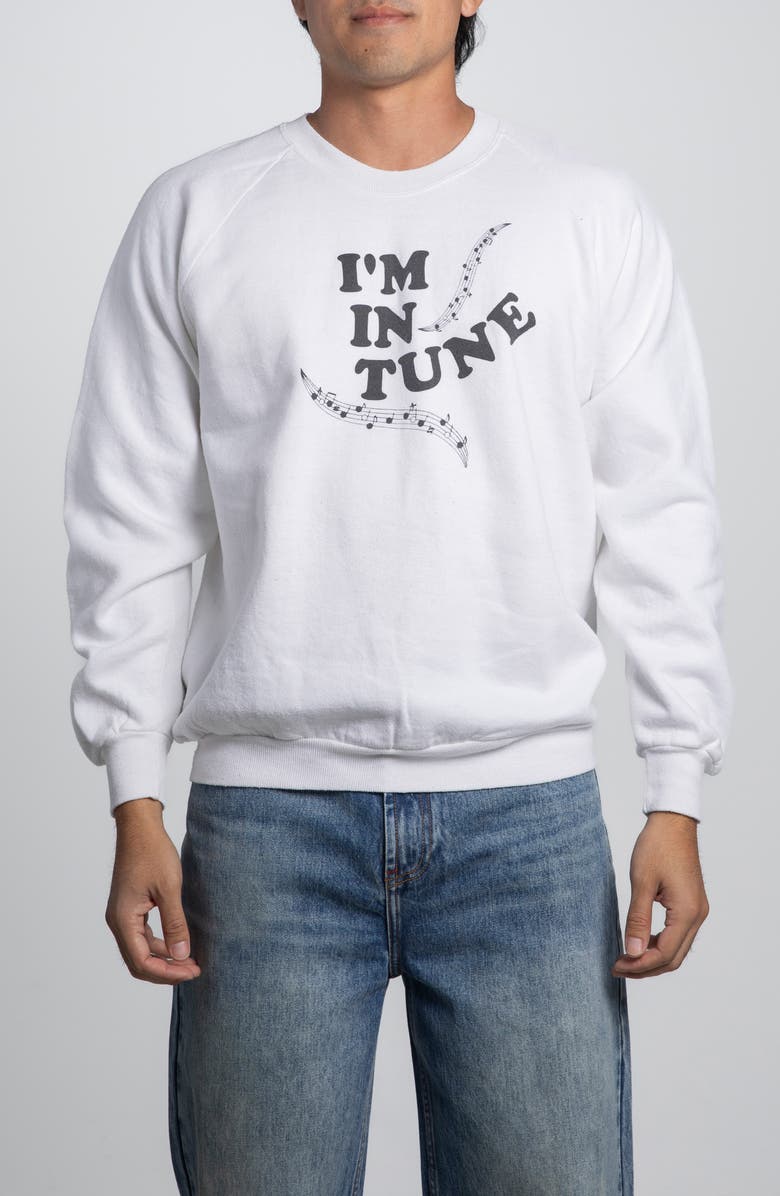 Elwood Vintage In Tune Crewneck Sweatshirt, Main, color, White