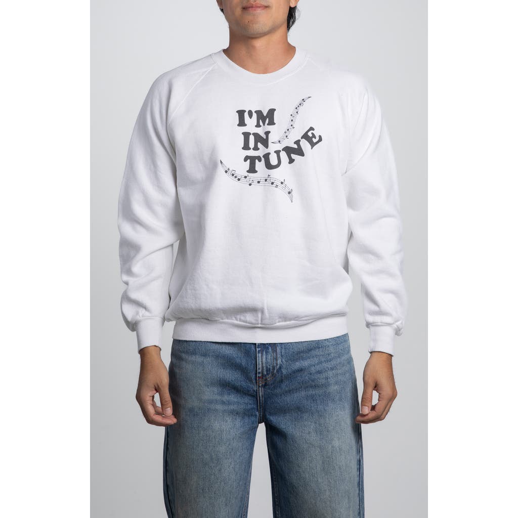 Elwood Vintage In Tune Crewneck Sweatshirt In White
