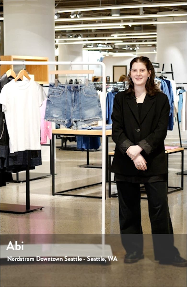 Utility Pocket Distressed High Waist Denim Mom Jeans, sales video thumbnail