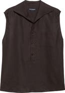 Dolce&Gabbana Sleeveless Linen Three-Button Shirt