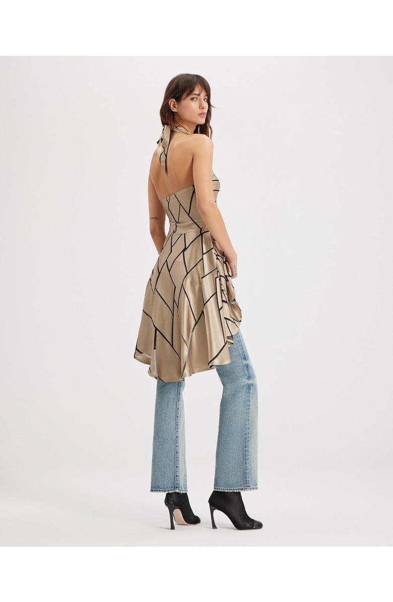 THEO The Label Theia Retro Burnout Hi-Low Halter Top, Alternate, color, Sand