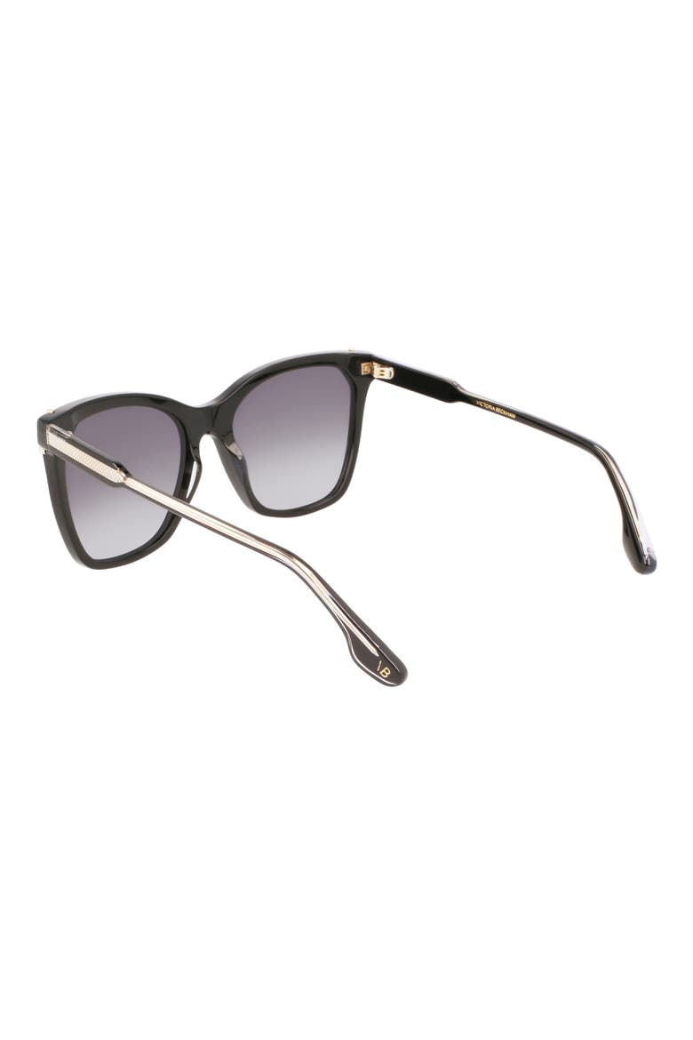 Guilloché 56mm Gradient Rectangular Sunglasses, Alternate, color, BLACK