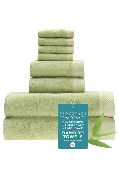 Luxury Viscose Odor & Mildew Resistant Towel Collection, 8pc Set