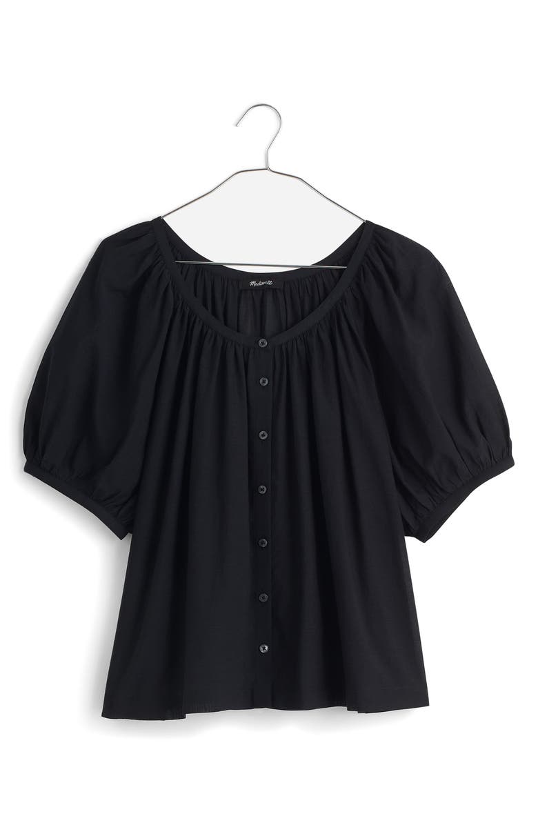 Madewell Puff Sleeve A-Line Cotton Blend Voile Top, Alternate, color, 