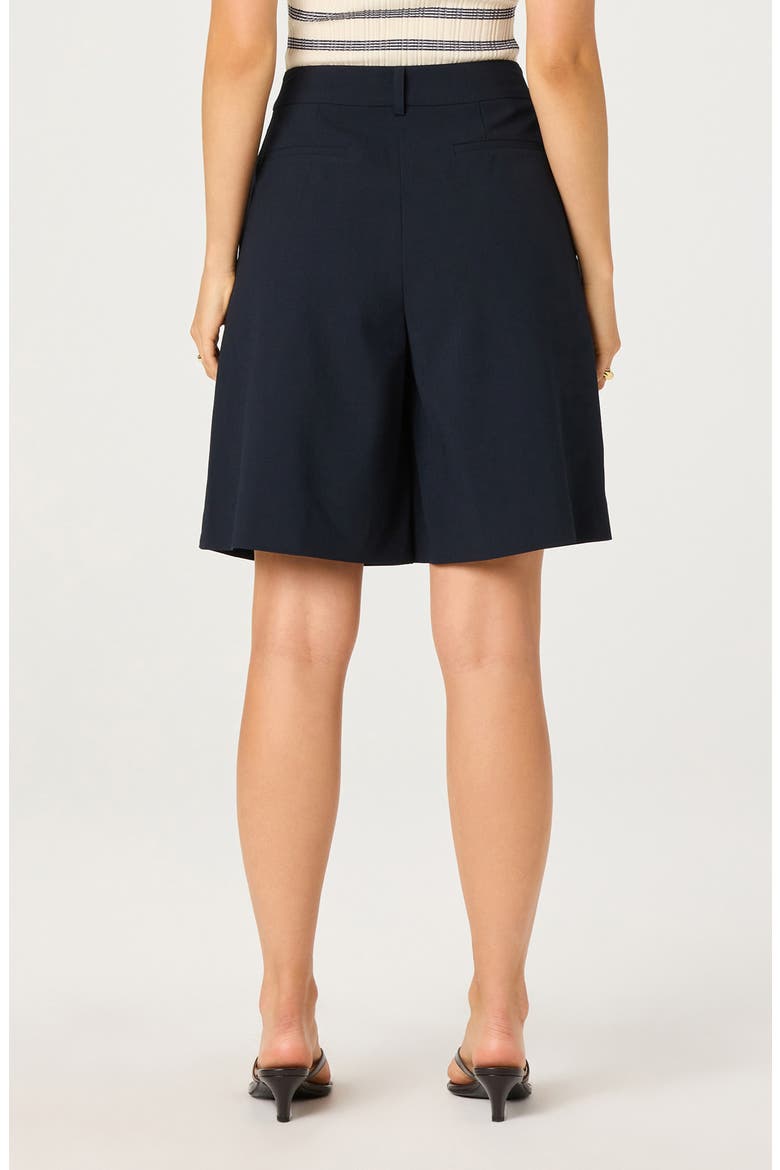 Quillie Pleated Bermuda Shorts, Alternate, color, NAVY