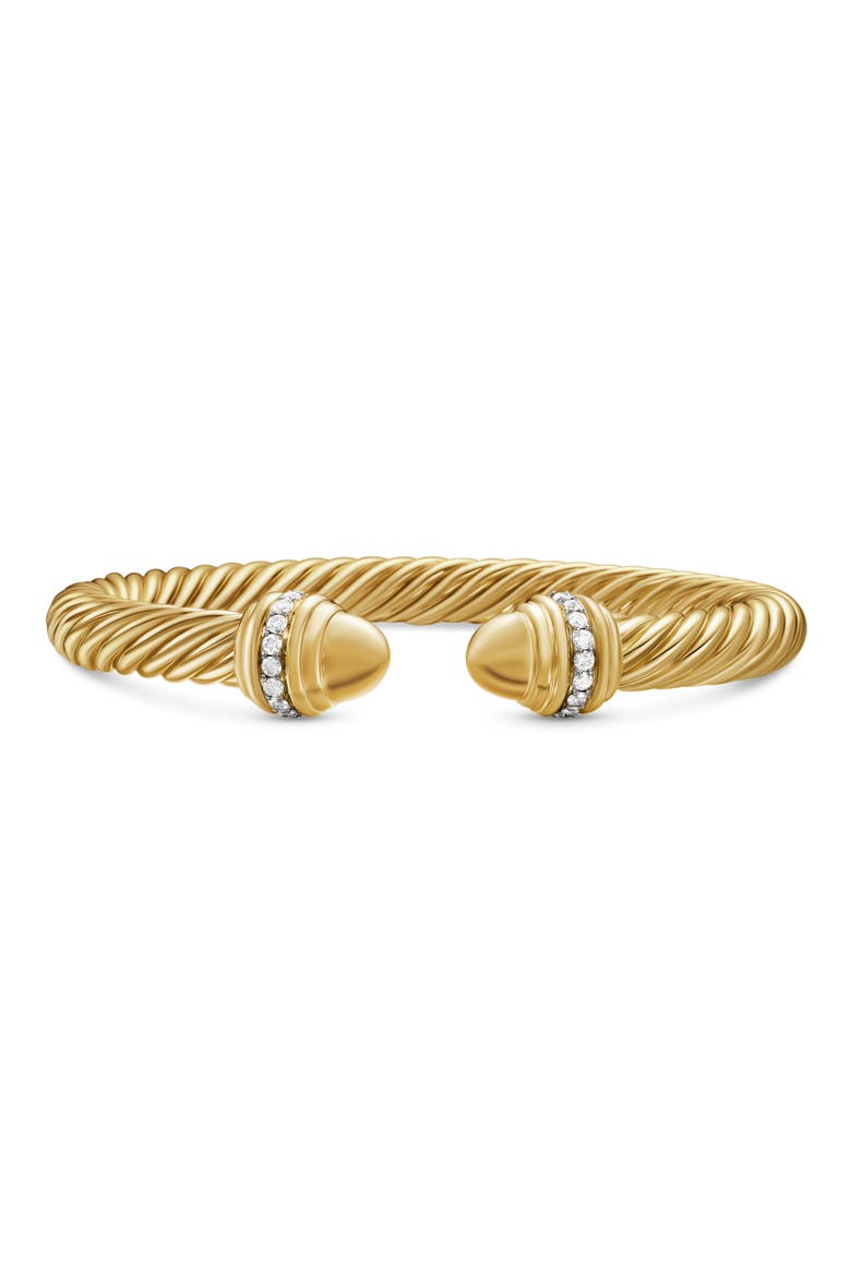 Classic Cablespira® Bracelet in 18K Yellow Gold with Diamonds, 7mm, Main, color, YELLOW GOLD/ DIAMOND