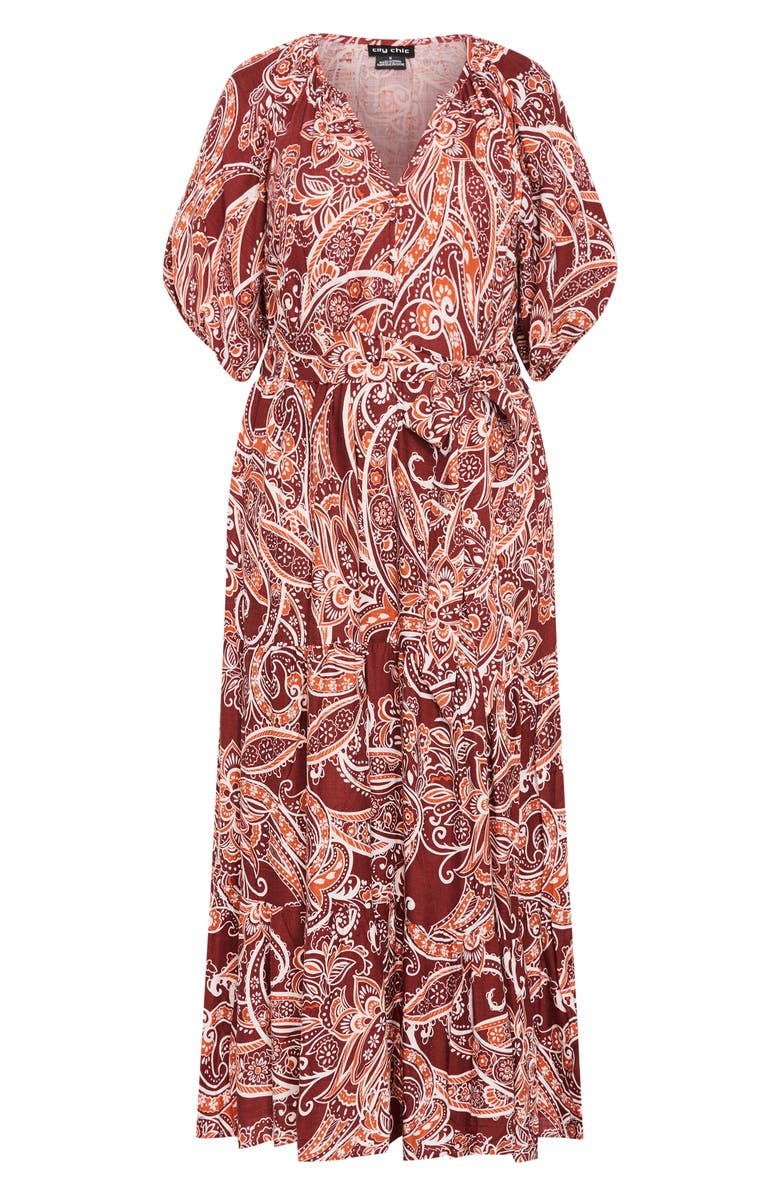 City Chic Paisley Charm Maxi Dress, Alternate, color, 