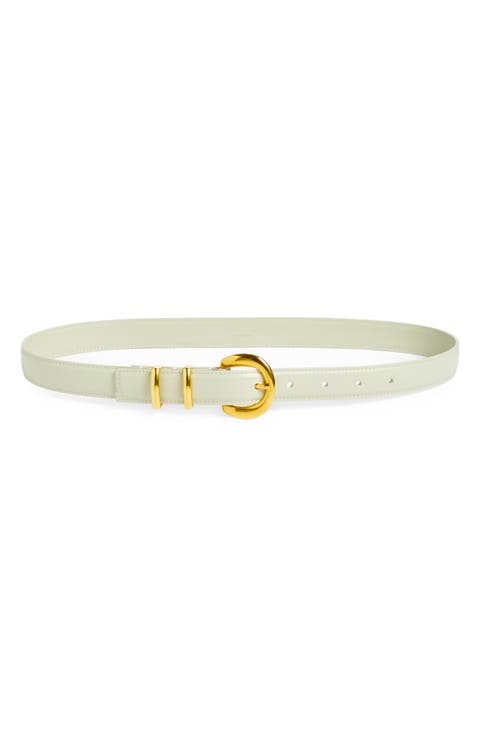 Round Buckle Leather Belt
