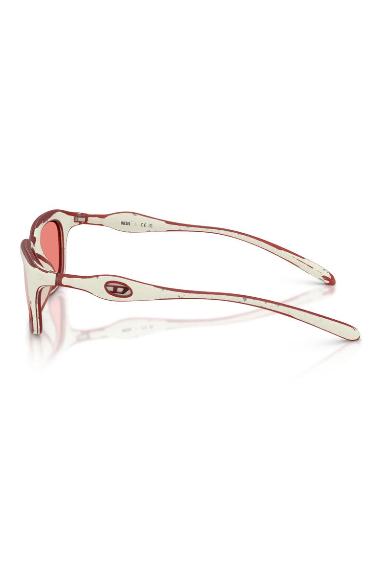 DL3013U 50mm Square Sunglasses, Alternate, color, WHITE BARRELLING RED / RED
