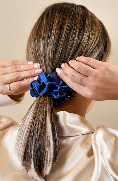 Blissy 3-pack Silk Scrunchies In Navy