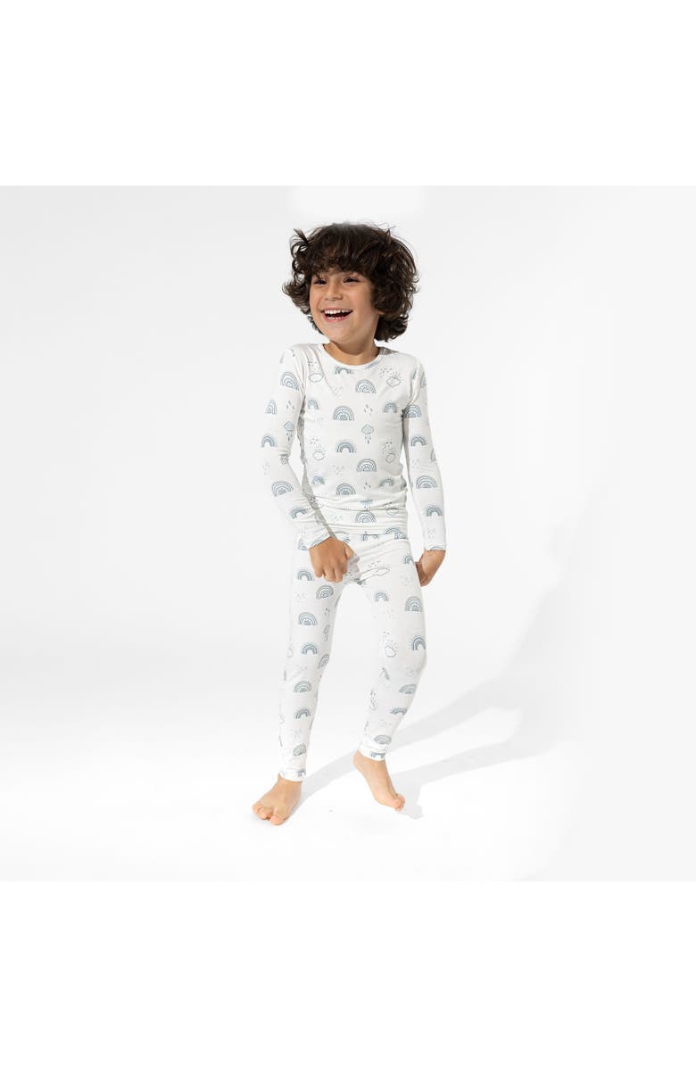 Bellabu Bear Kids' Grey Rainbows Set of 2 Piece Pajamas, Alternate, color, Grey Rainbows