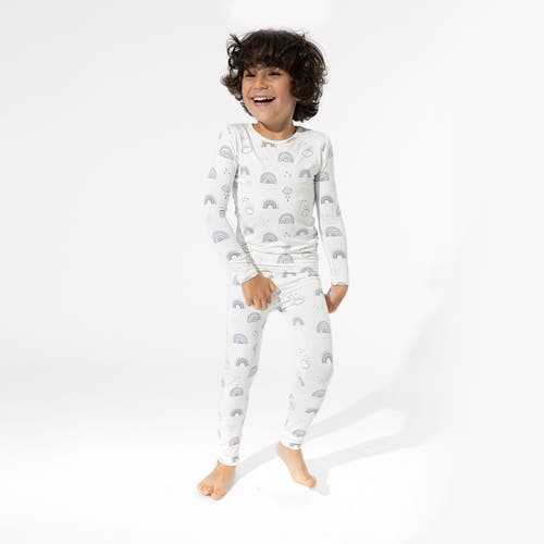 BELLABU BEAR BELLABU BEAR KIDS' GREY RAINBOWS SET OF 2 PIECE PAJAMAS 