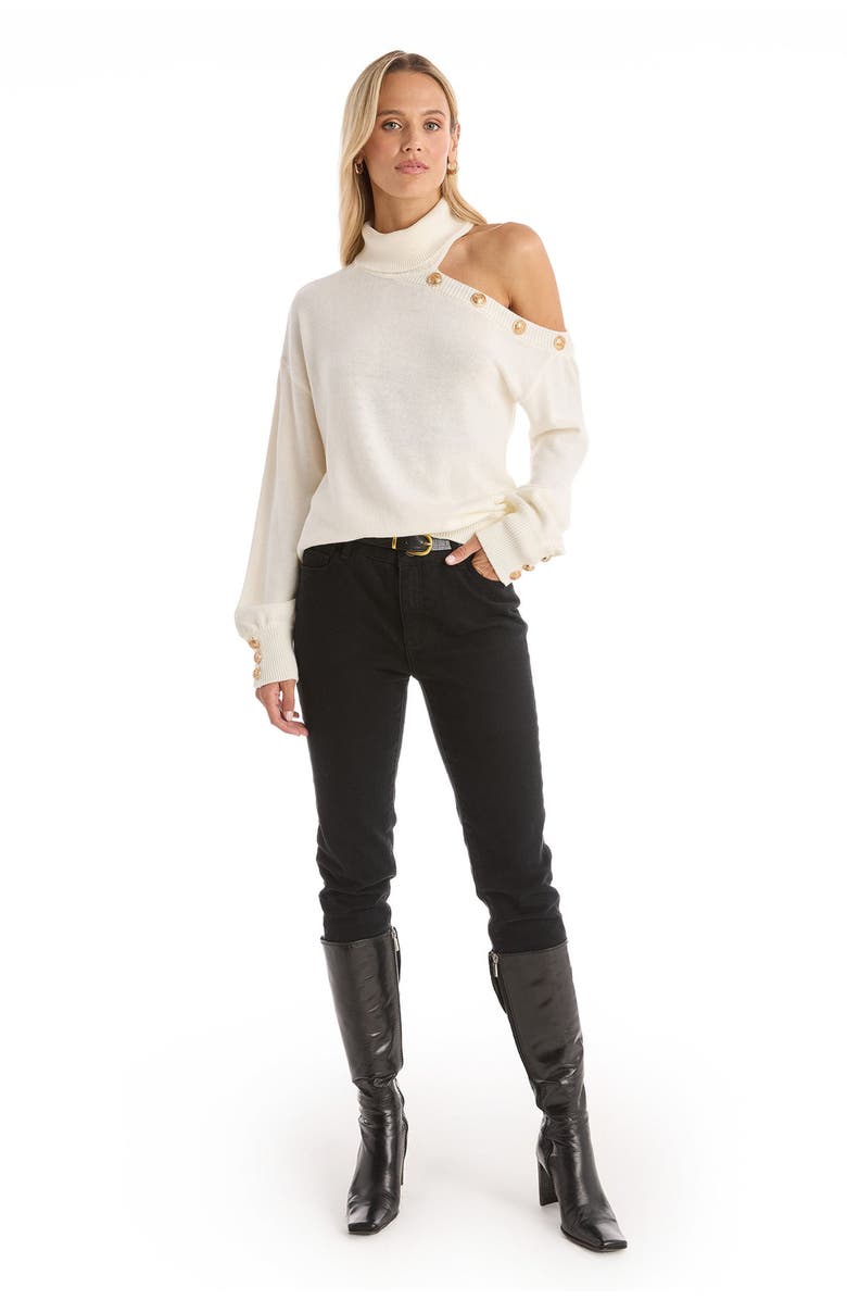 The Noli Shop Bridgette Button Sweater, Alternate, color, Pearl