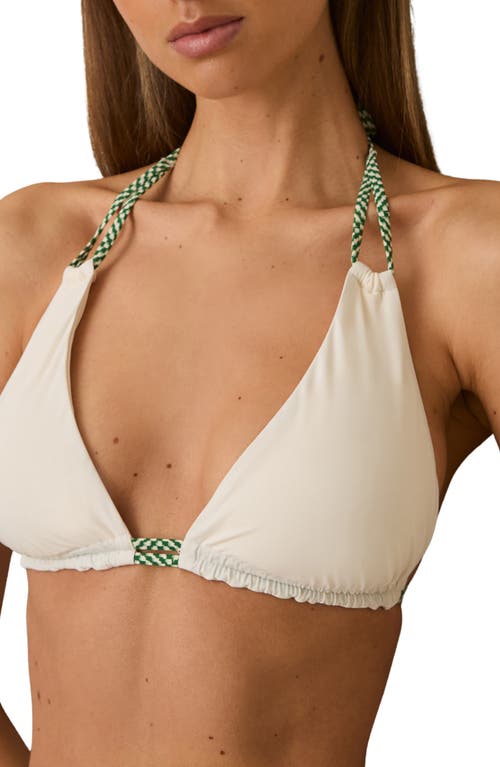 Reiss Womens White Green Rue Triangle Bikini Top In White