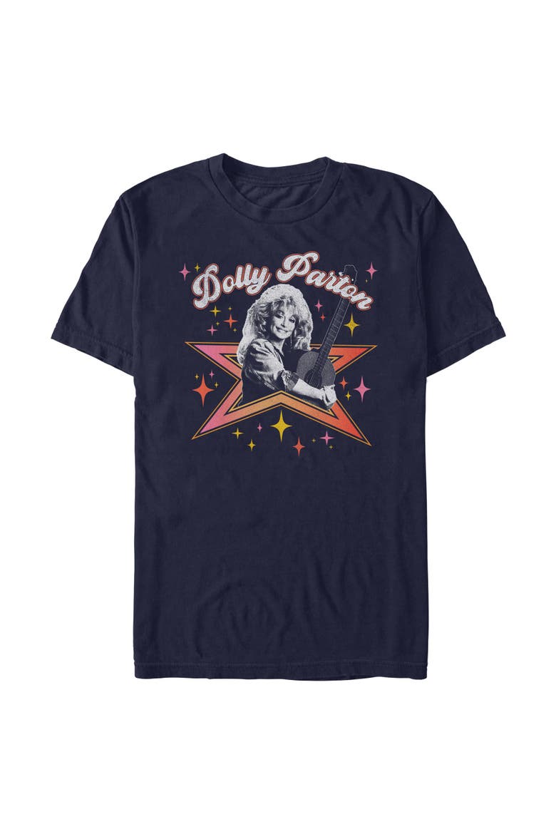 Men's Distressed Bright Star Short Sleeve T-Shirt, Main, color, Navy Blue