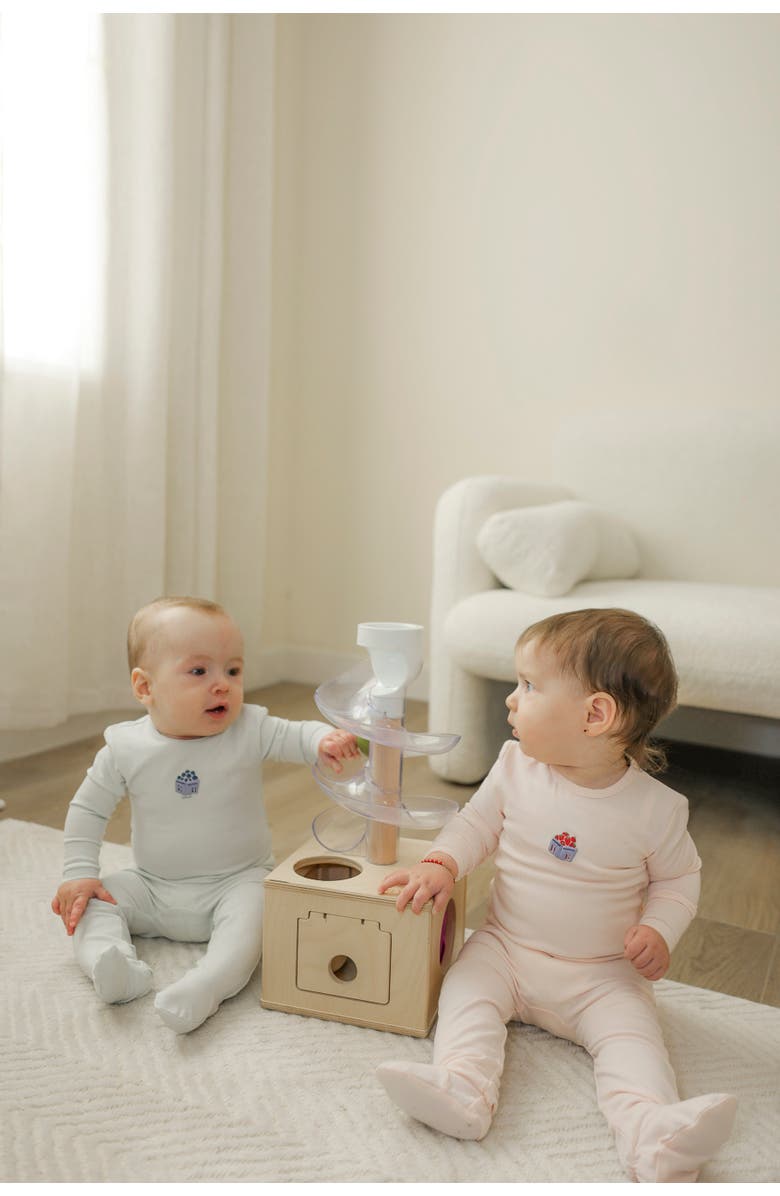 Puddles Strawberry Box Back Snap Footed Romper, Alternate, color, Pink Sorbet