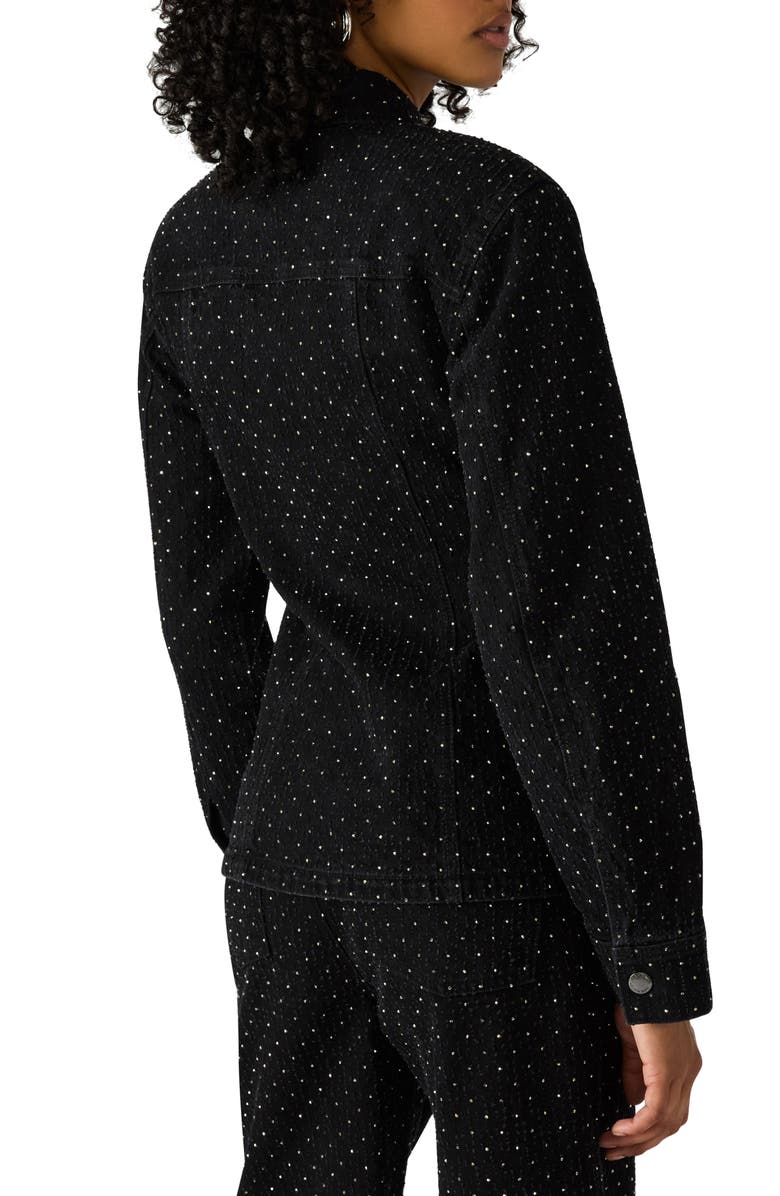 Steve Madden Parc Embellished Denim Jacket, Alternate, color, Black