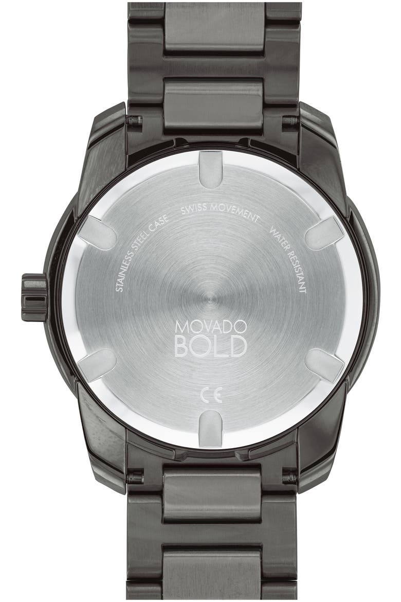 Bold Verso Bracelet Watch, 42mm, Alternate, color, GRAY DIAL