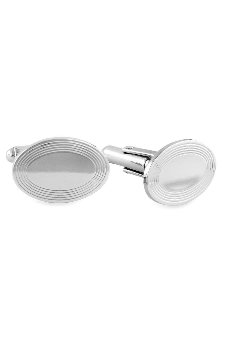 David Donahue Oval Cuff Links, Main, color, Silver Oval
