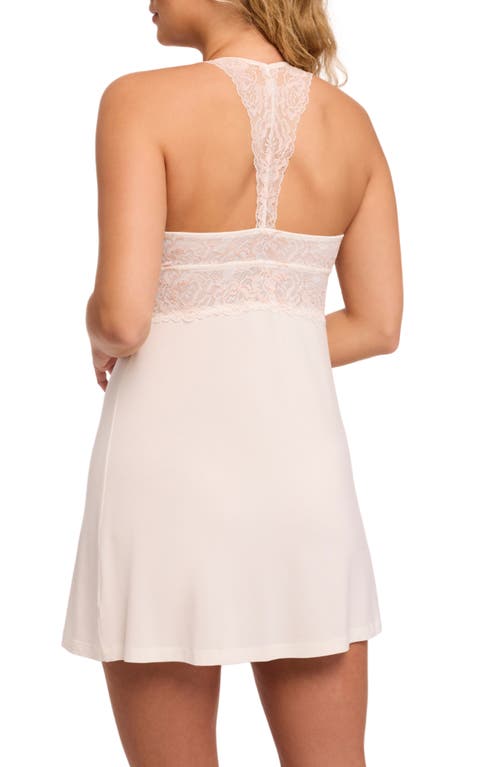 Fleur't Lace Trim Chemise In Chantilly/champagne