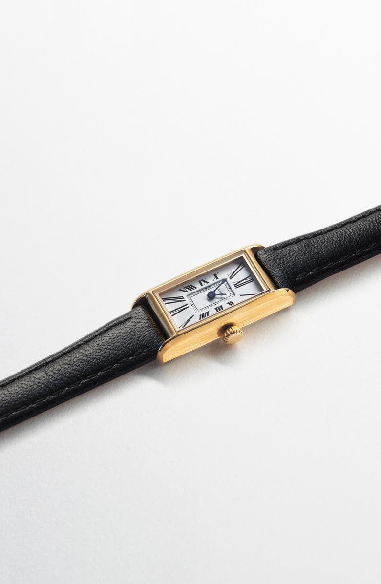 March Hare Watches The Kimsey Classic Small Watch, Alternate, color, Gold Watch - Black Strap