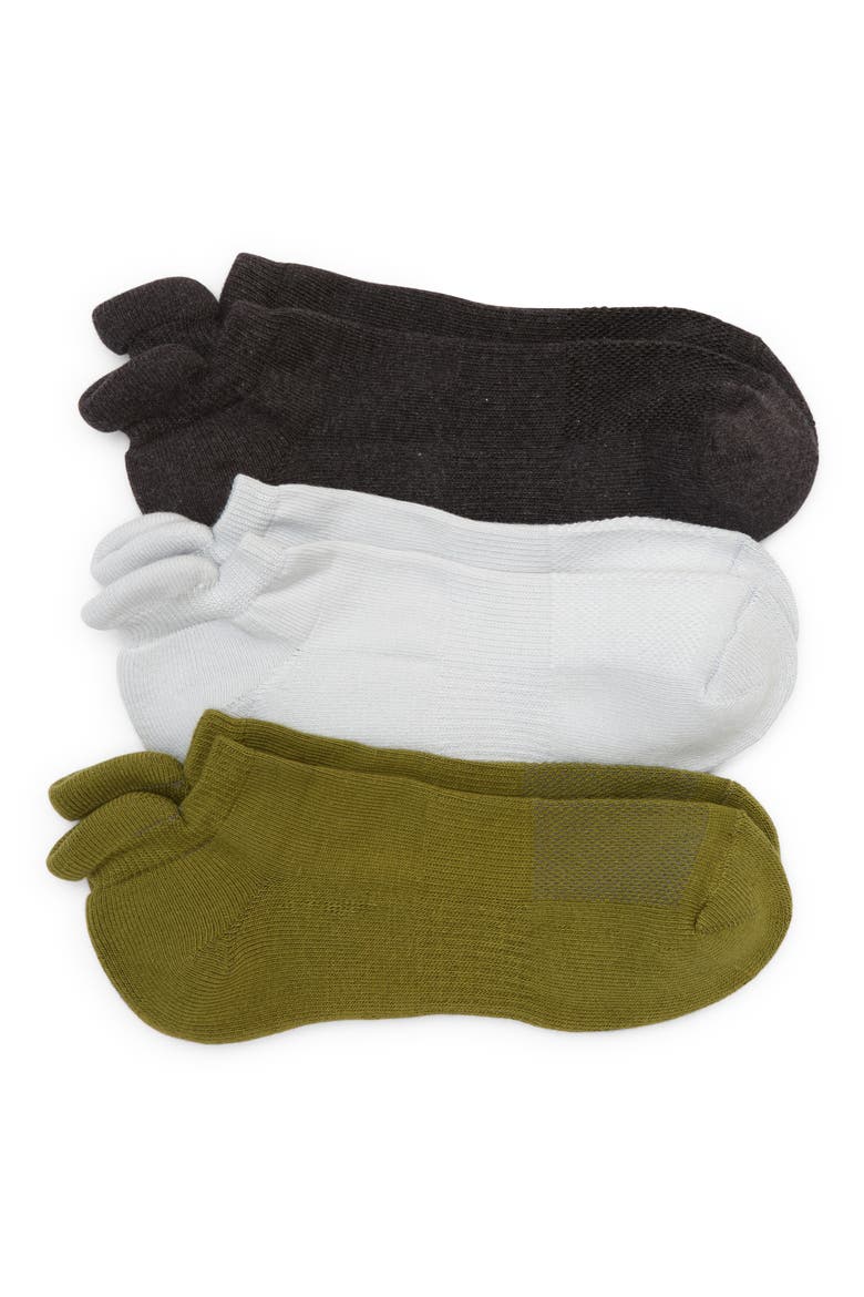 Men's 3-Pack Tab Ankle Socks, Main, color, GREY MICRO- OLIVE MULTI