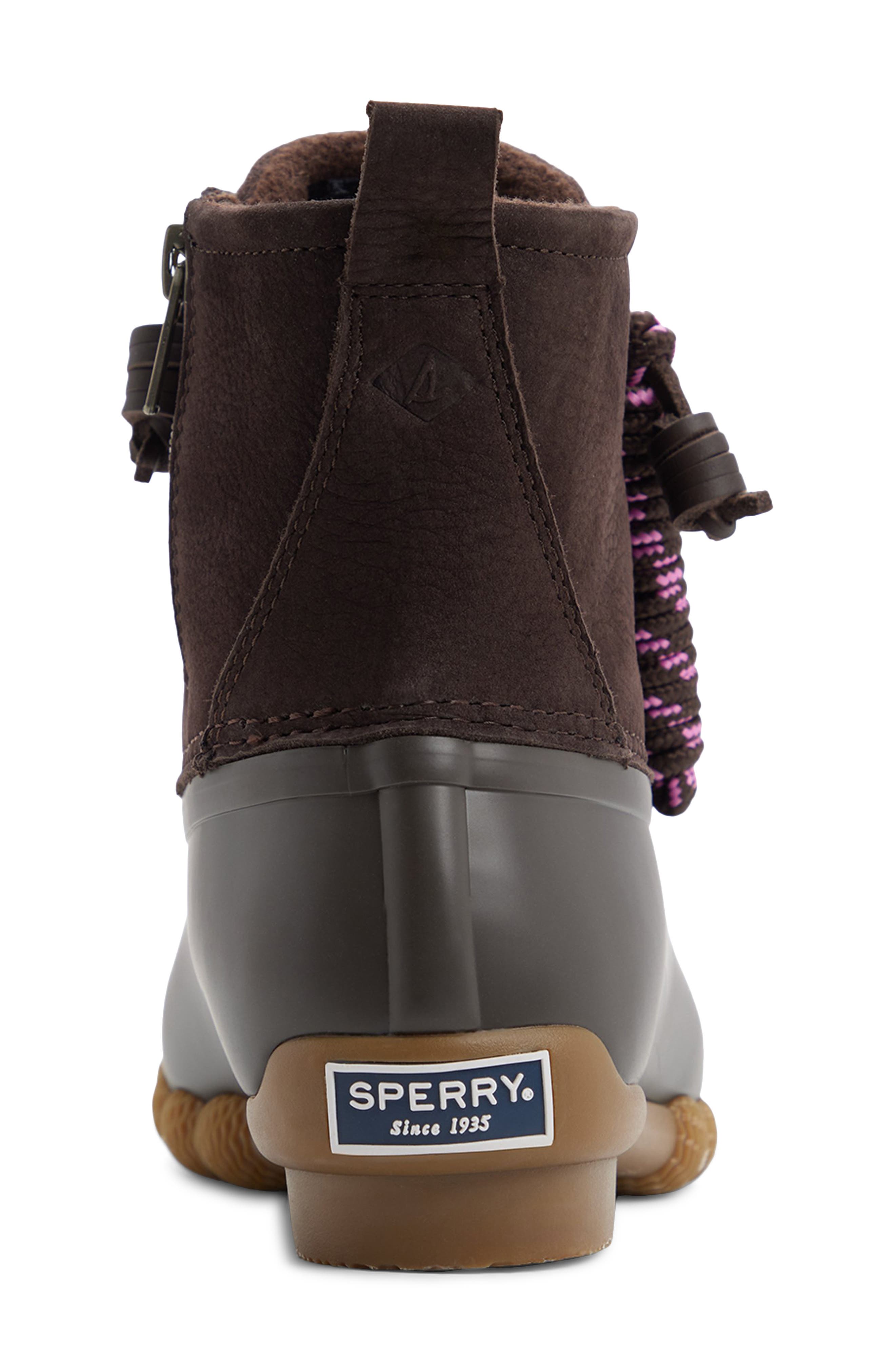 Saltwater Waterproof Rain Boot, Alternate, color, DARK BROWN