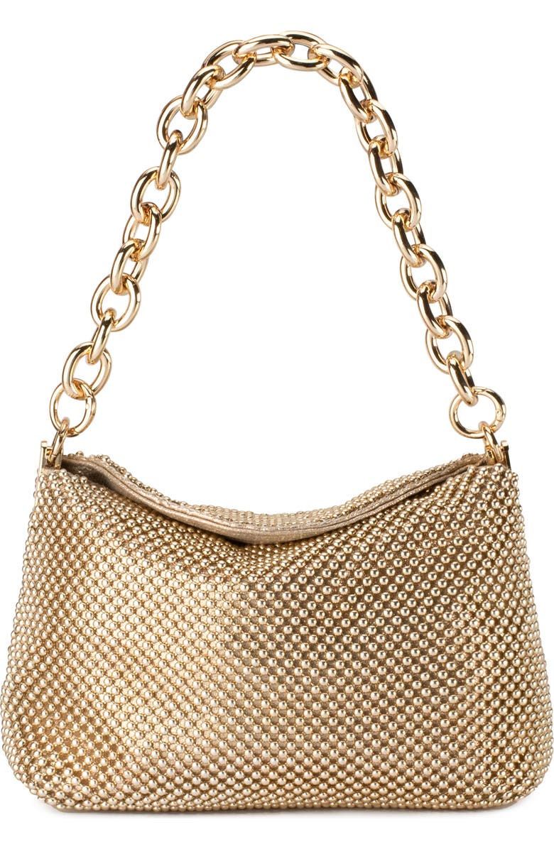 Olga Berg Skylar Ball Mesh Shoulder Bag, Main, color, Gold