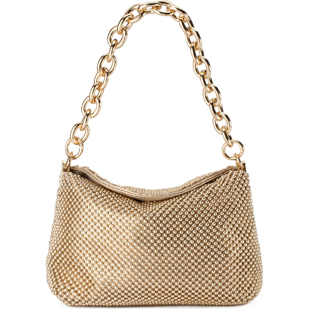 Olga Berg Skylar Ball Mesh Shoulder Bag In Gold