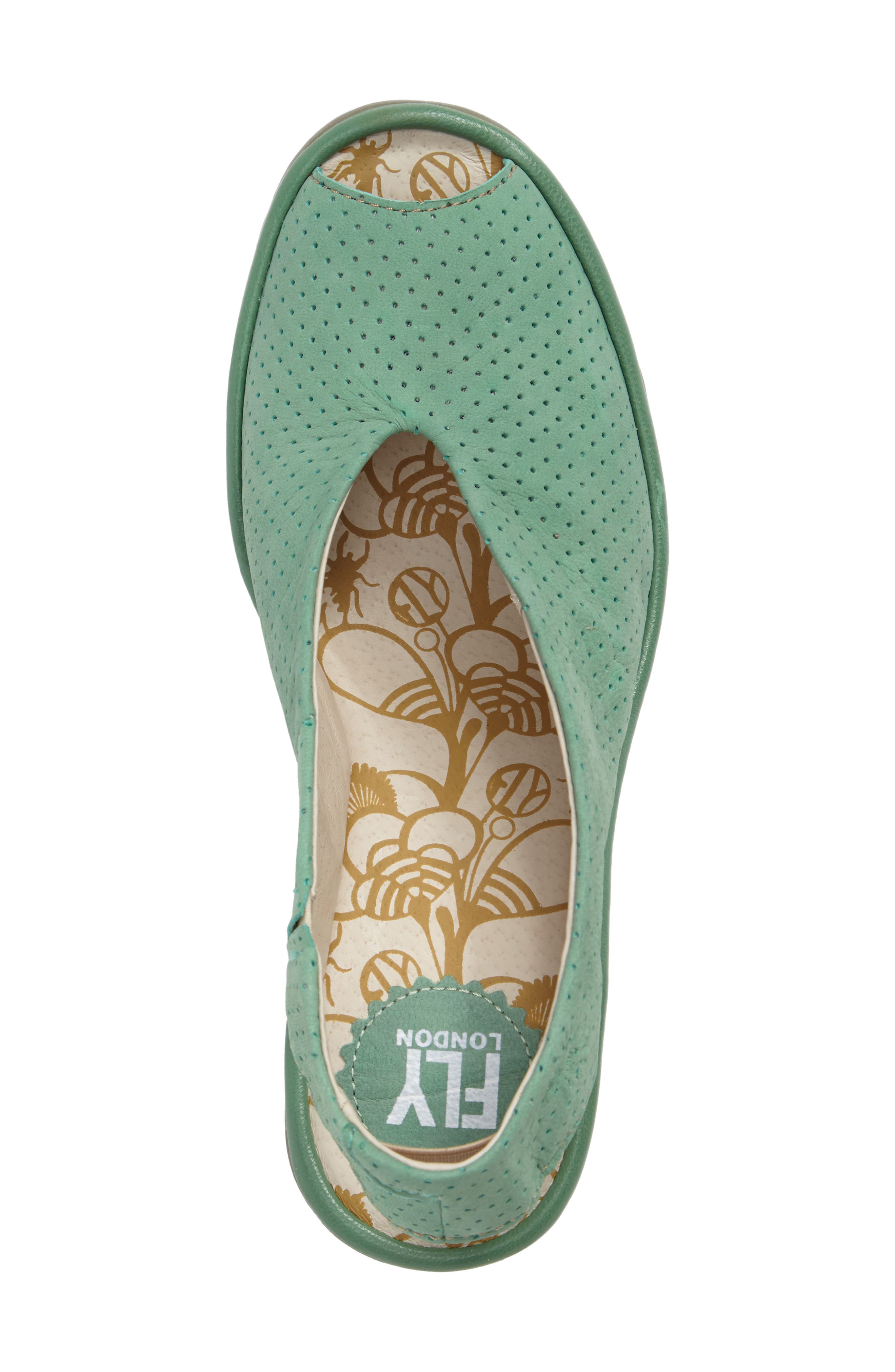 Yazu Wedge Sandal, Alternate, color, MINT LEATHER