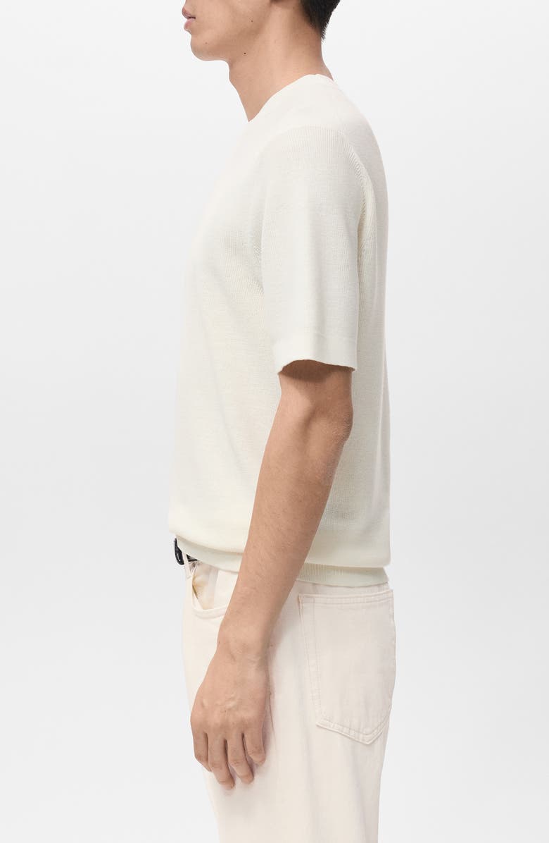 MANGO Knit T-Shirt, Alternate, color, Off White