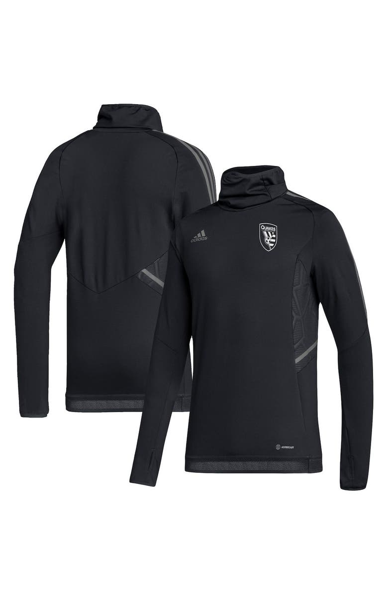 adidas Men's adidas Black San Jose Earthquakes COLD.RDY Raglan Warmup Pullover Jacket, Alternate, color, Black