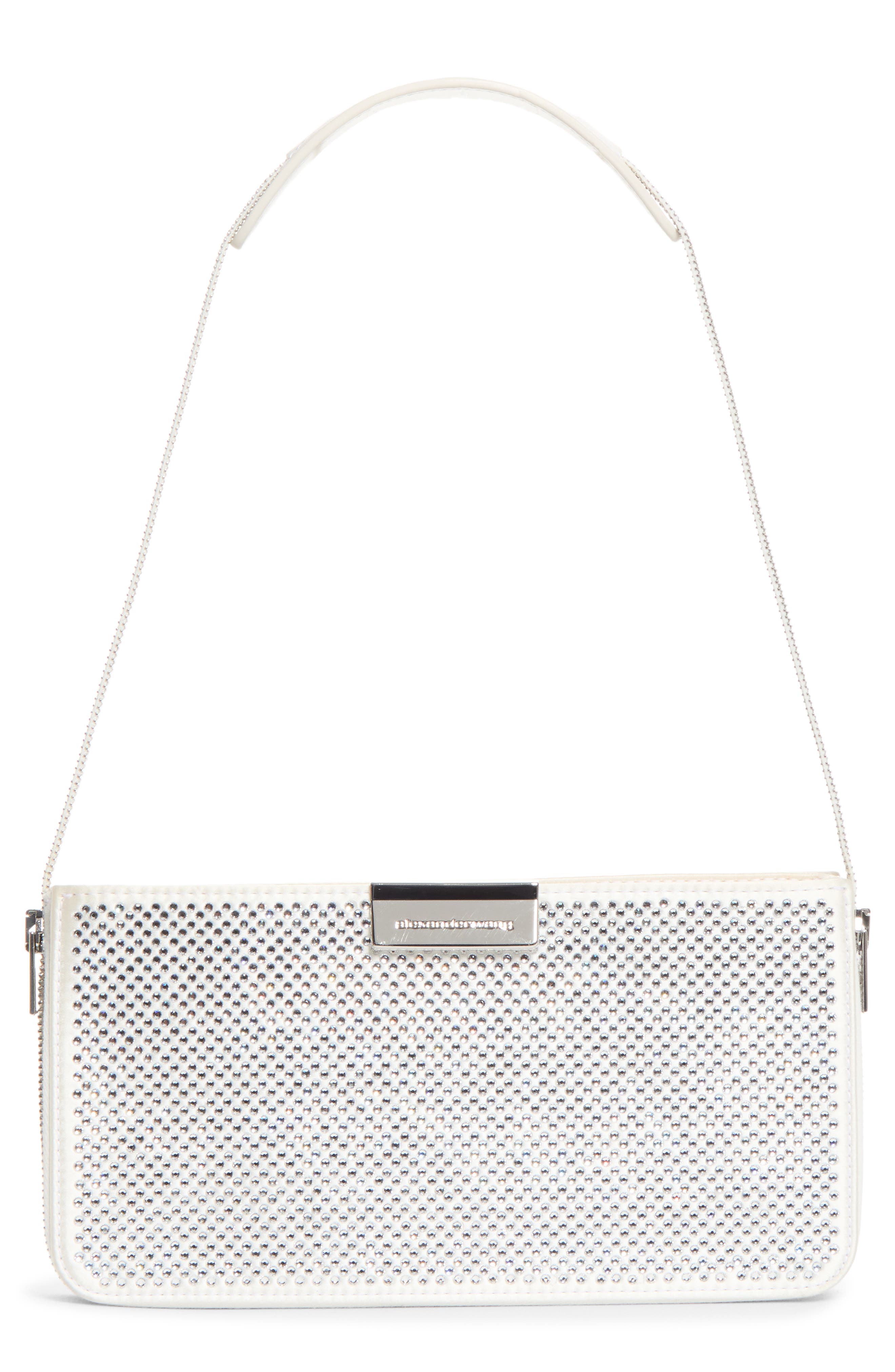 Siren Pochette Studded Leather Shoulder Bag, Main, color, VANILLA
