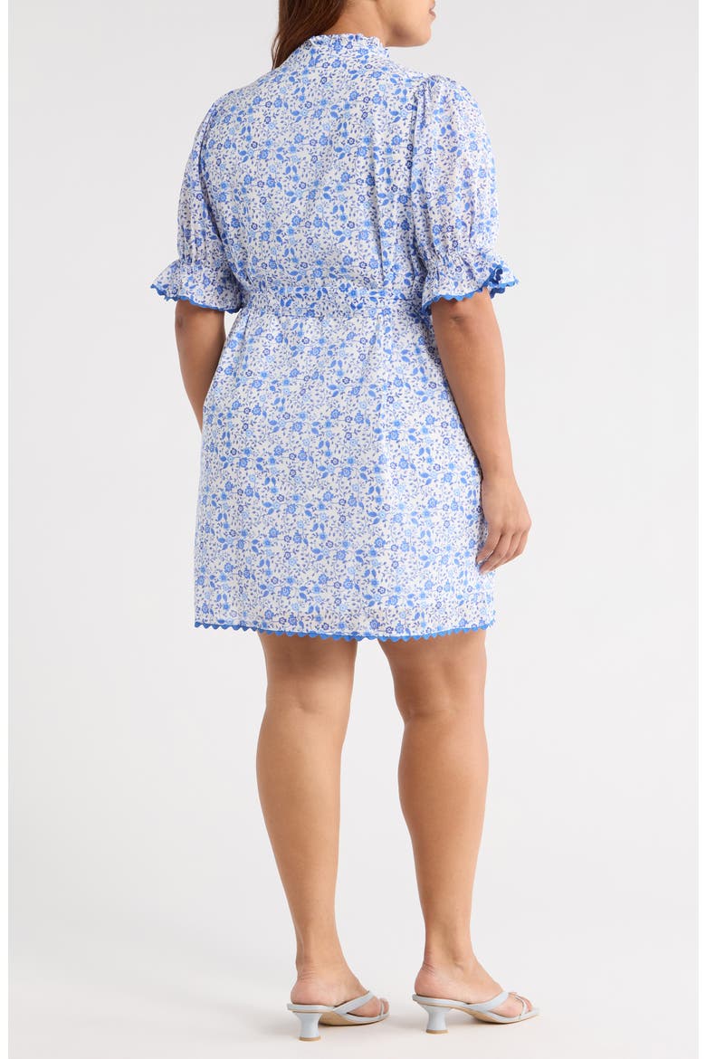 Maisie Floral Miana Cotton Shirtdress, Alternate, color, WHITE/ BLUE COMBO