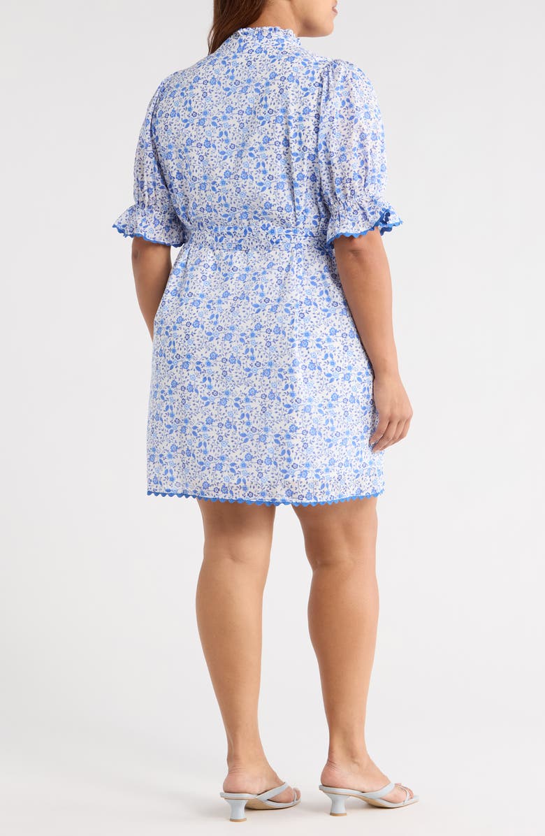 SUGARLIPS Maisie Floral Miana Cotton Shirtdress, Alternate, color, White/ Blue Combo