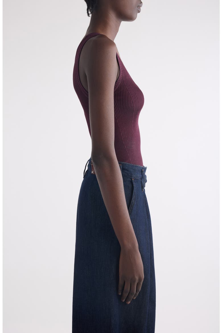 Topaza Ribbed Tank, Alternate, color, BURGUNDY