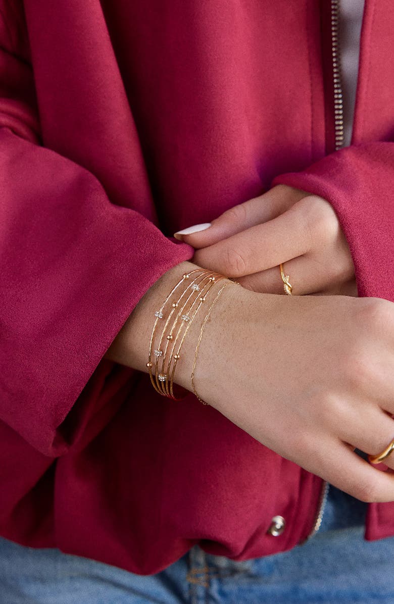 BaubleBar Beatrix Layered Cuff Bracelet, Alternate, color, Gold/ Clear