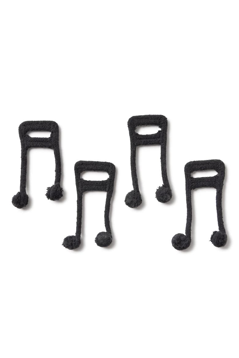 Washable Play Rug Musical Notes Natural Black, Alternate, color, Natural, Black