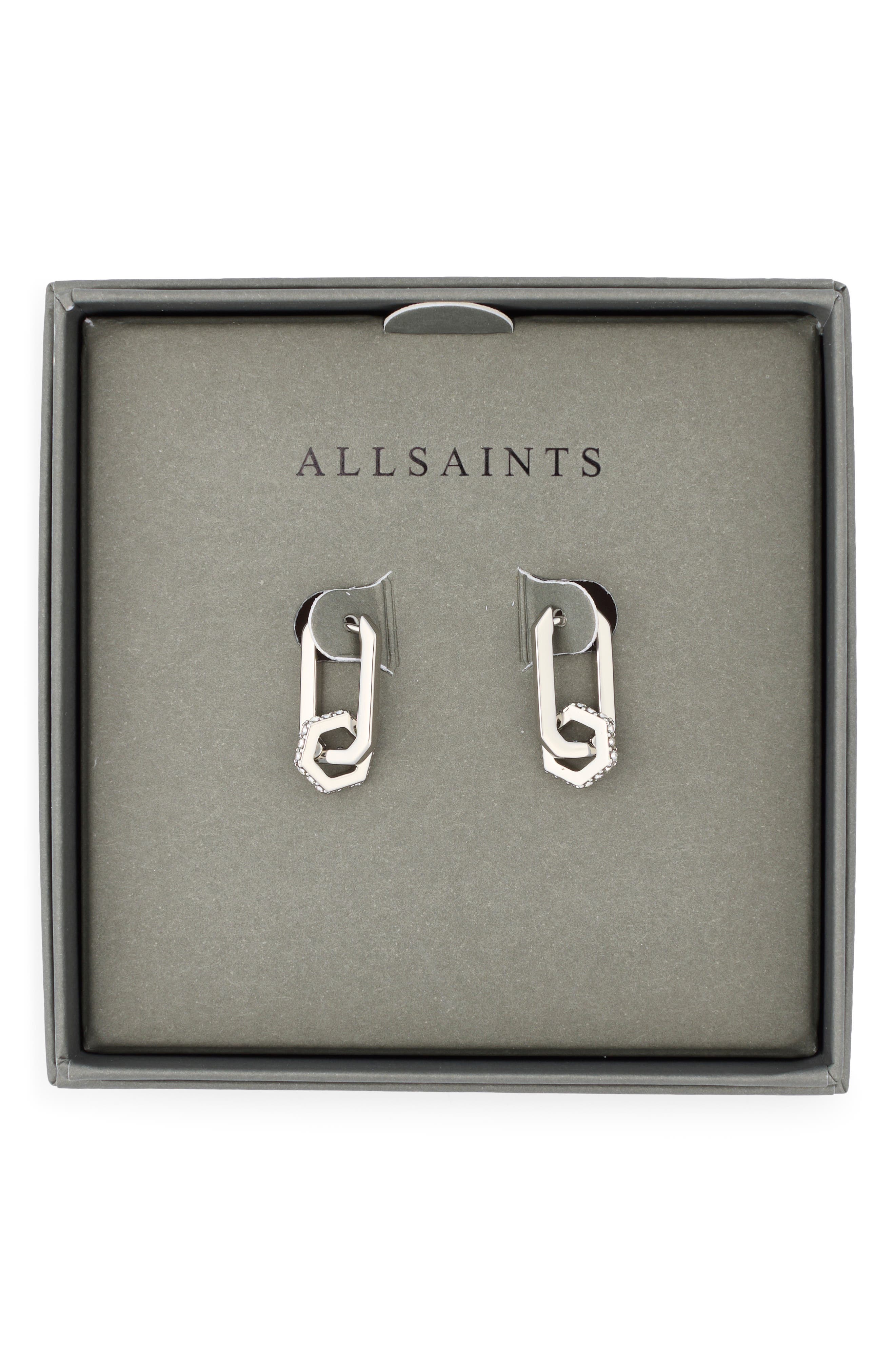 Hexagon Huggie Hoop Earrings