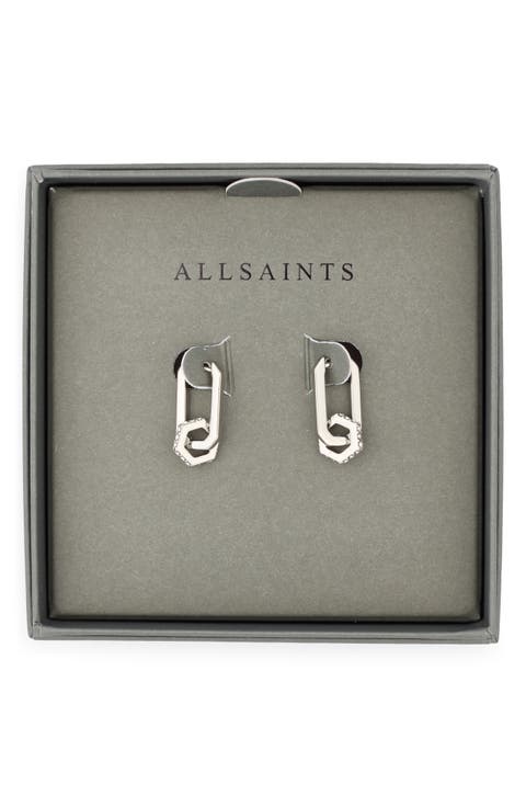 Hexagon Huggie Hoop Earrings
