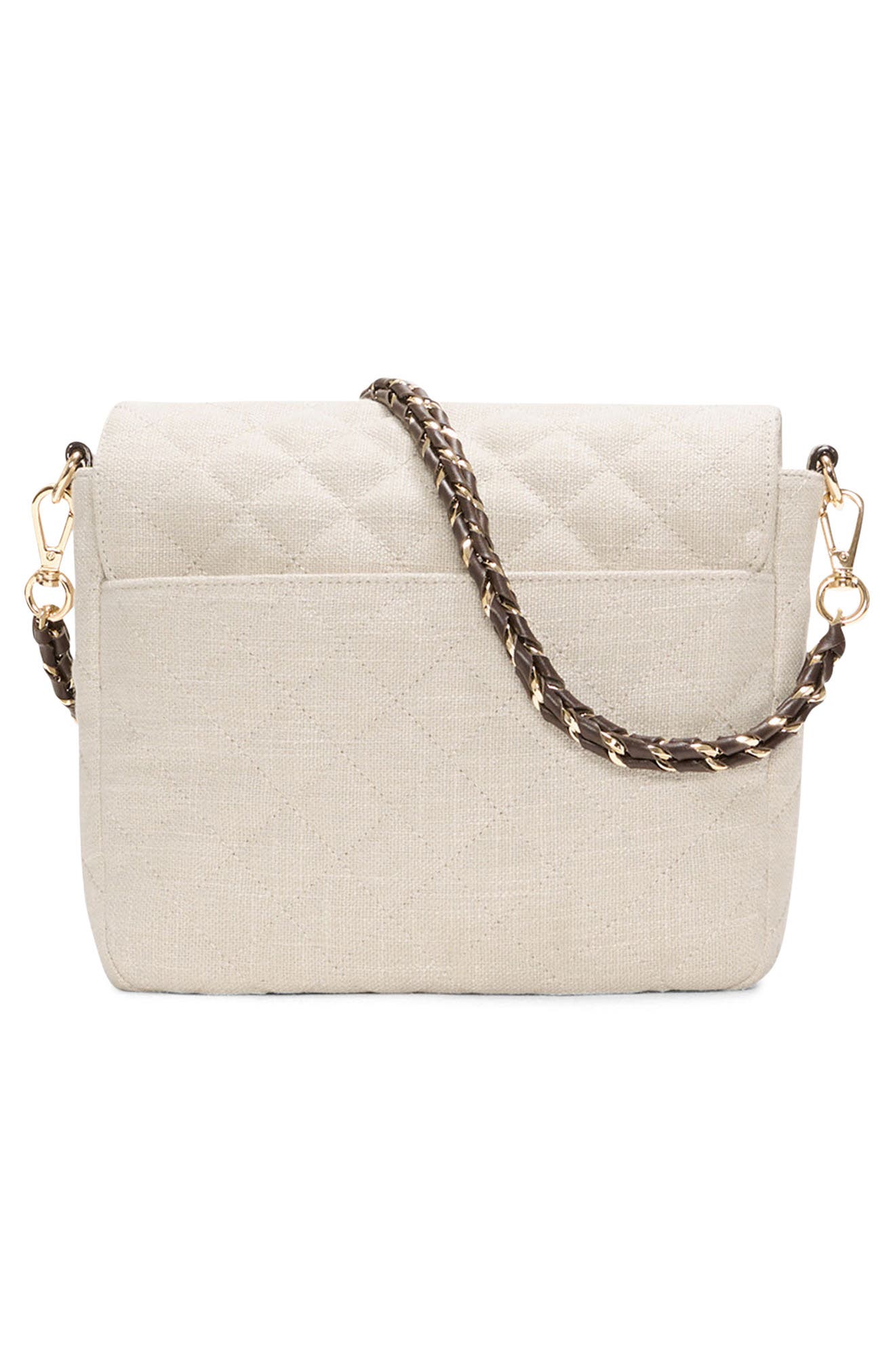 Medium Crosby Lock Quilted Nylon Crossbody Bag, Alternate, color, SANDY LINEN