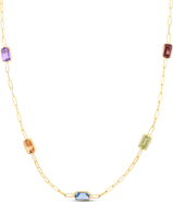 The Lovery Fine Jewelry Rainbow Gemstone Paperclip Necklace