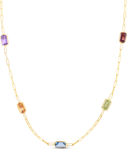 The Lovery Fine Jewelry Rainbow Gemstone Paperclip Necklace