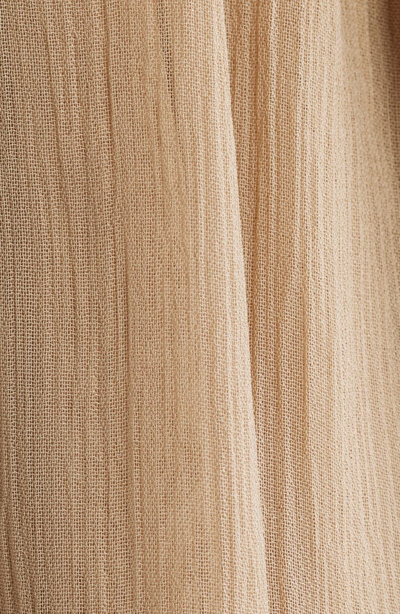 MANGO Cold Shoulder Long Sleeve Minidress, Alternate, color, Beige