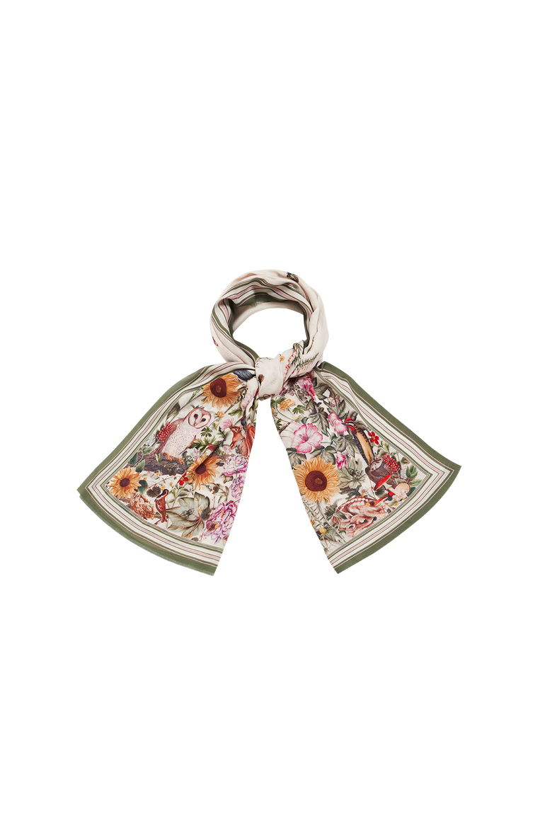 Botanical Large Rectangle Scarf, Alternate, color, Ivory & Green