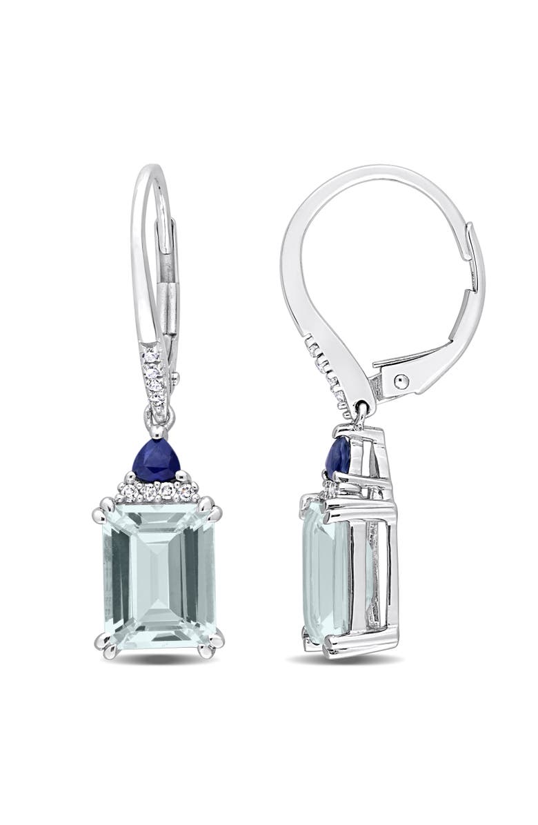 Julianna B. Aquamarine Sapphire & Diamond Earrings 14k, Main, color, 