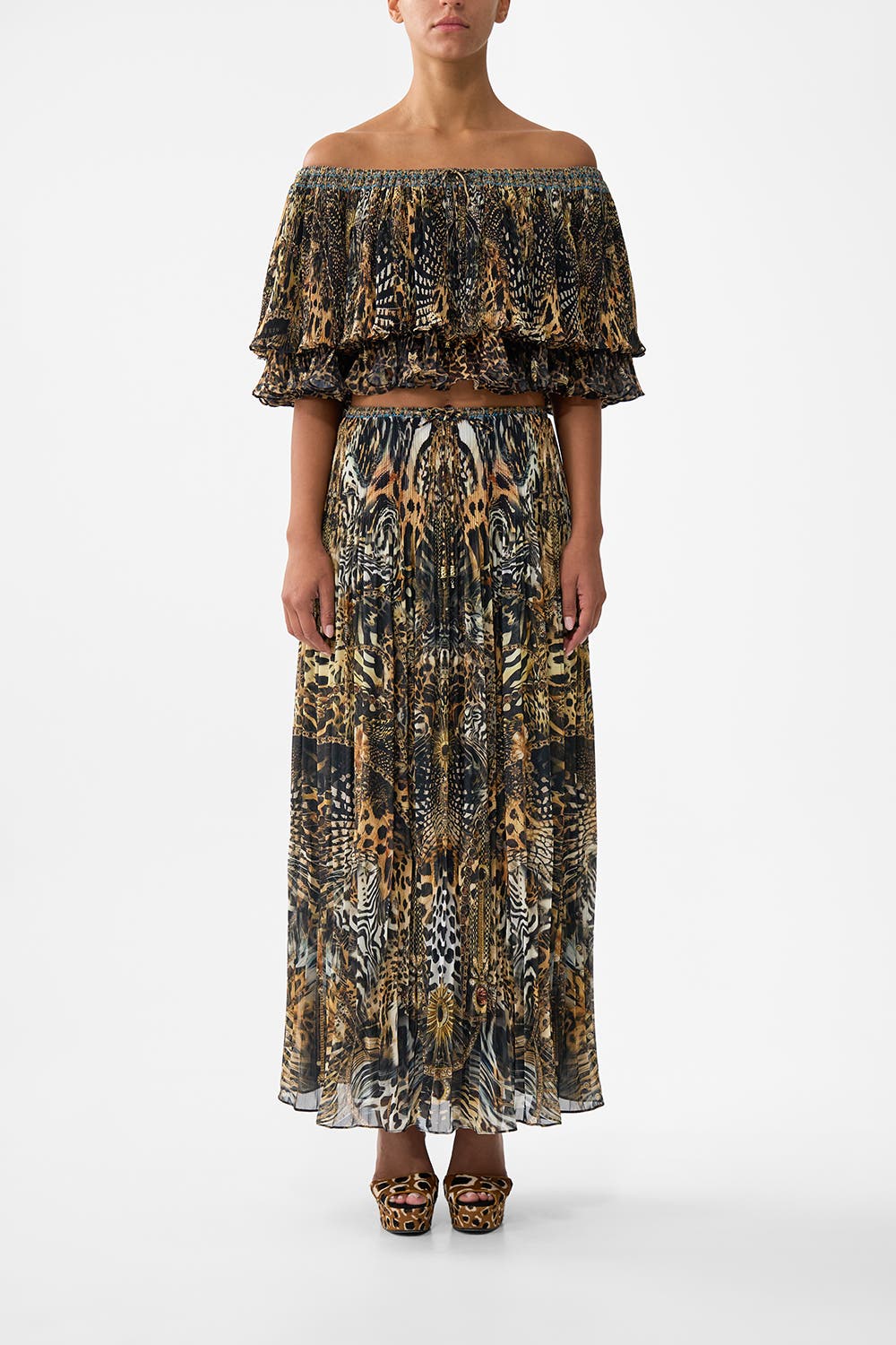 Pleated Midi Skirt