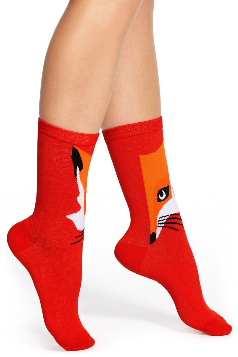 'fox' trouser socks, Alternate, color, FAIRTALE RED